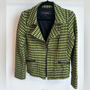 Vintage Black and Green Houndstooth Blazer